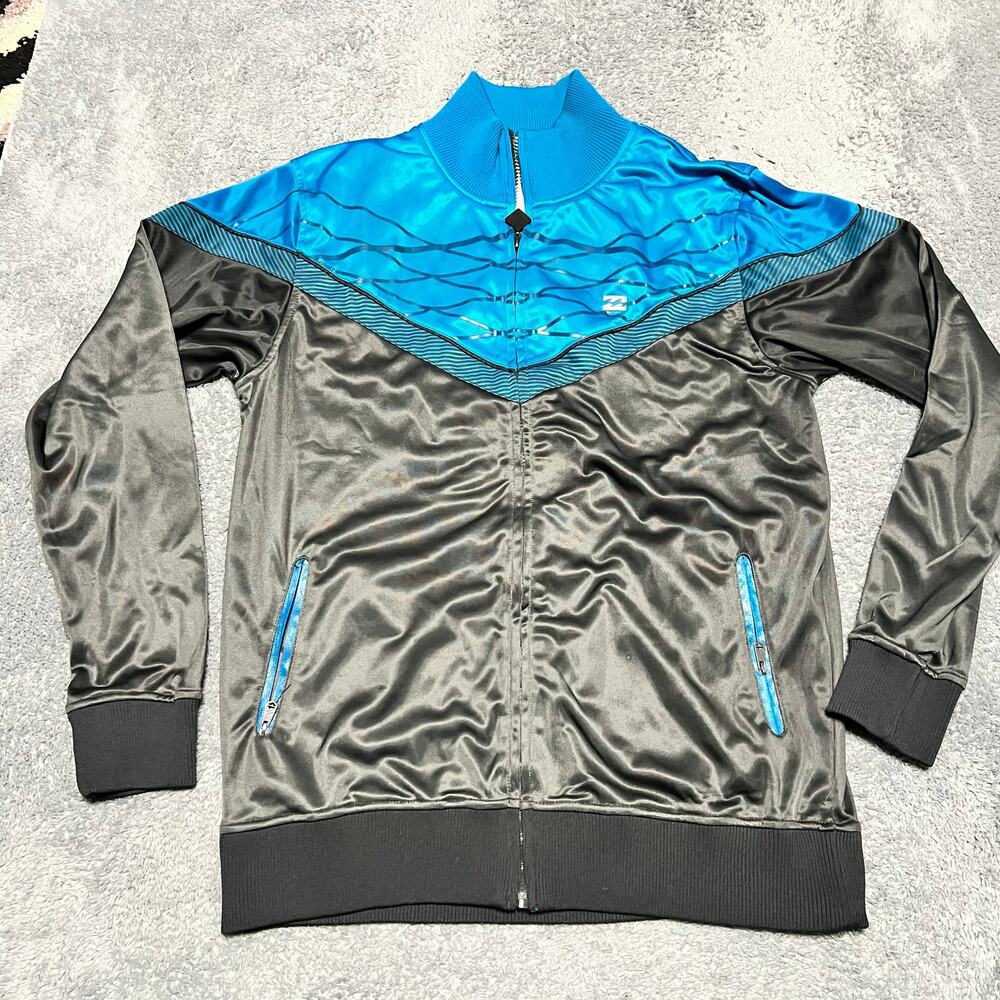 Billabong Track Jacket Womens XL Blue Black Chevron Point Coat